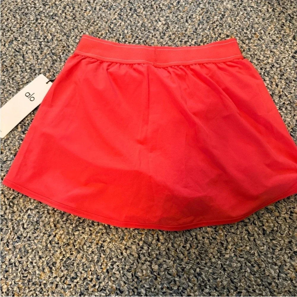 NWT ALO YOGA Candy Red Set: Match Point Skirt and Aspire Tank Top
